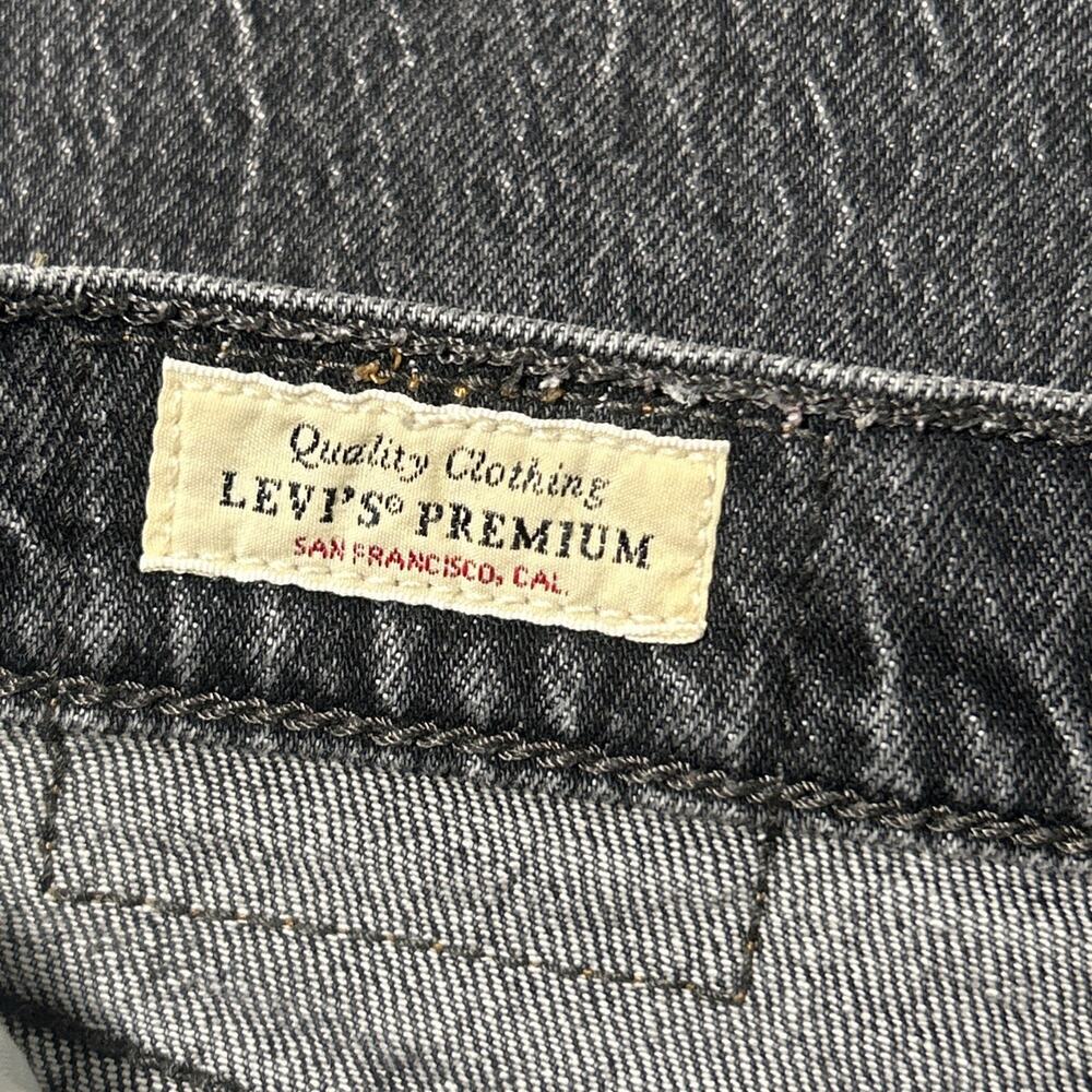 Y2K 2000s Levis Premium Loose Baggy Jeans Womena 30x28 Black Relaxed Ribcage VTG - Picture 4 of 14